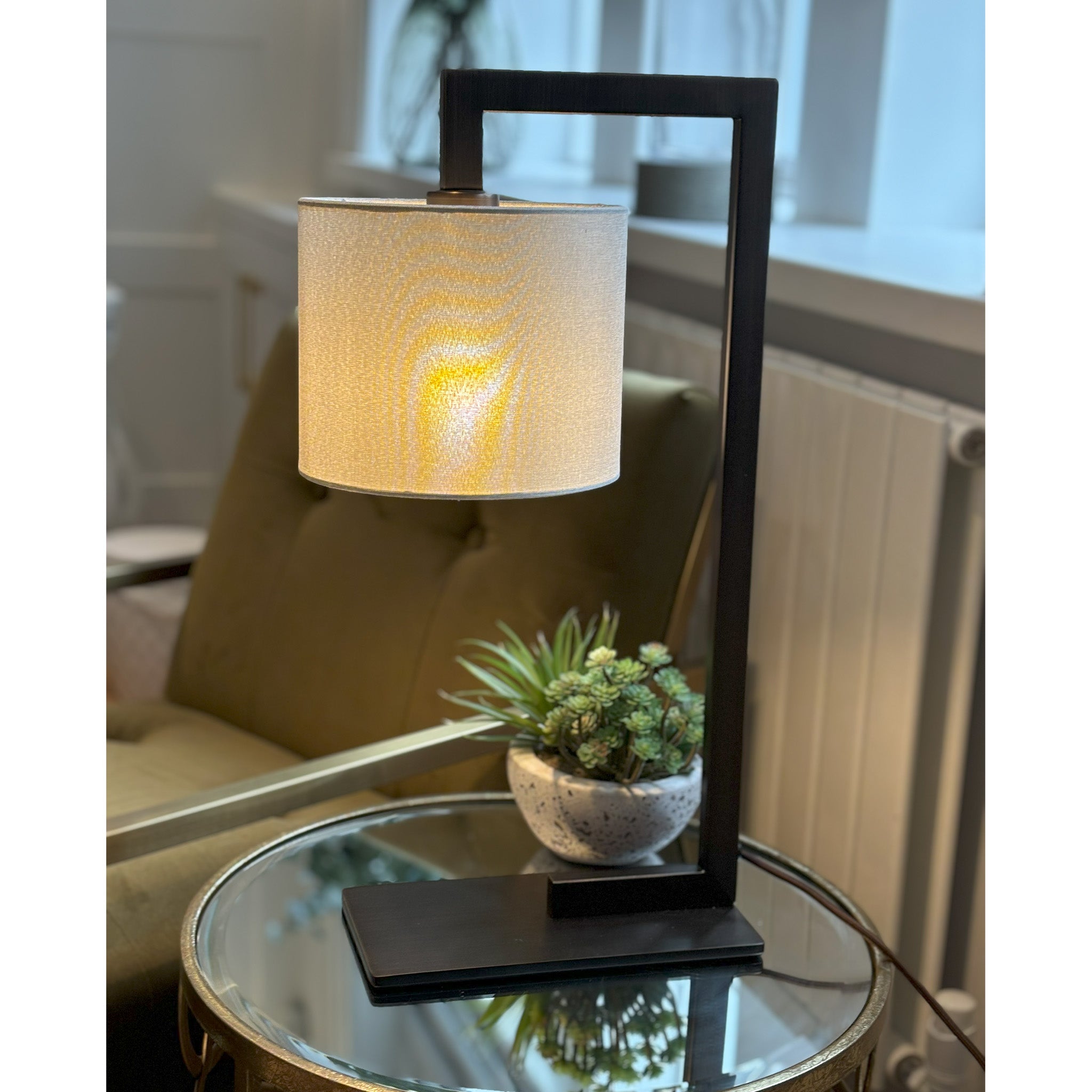 Overarm Table Lamp in Matt Bronze
